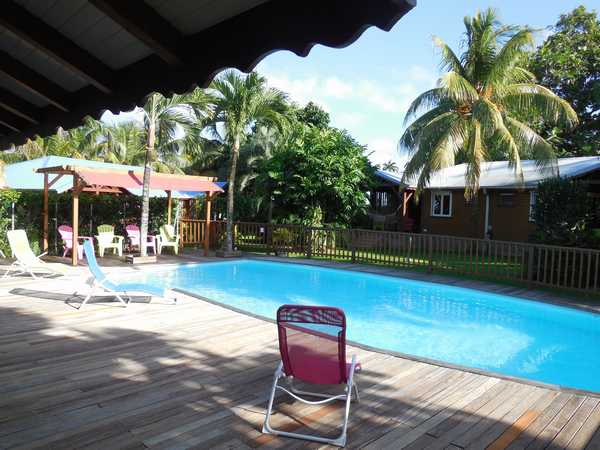The pool area which faces 2 of our cottages
